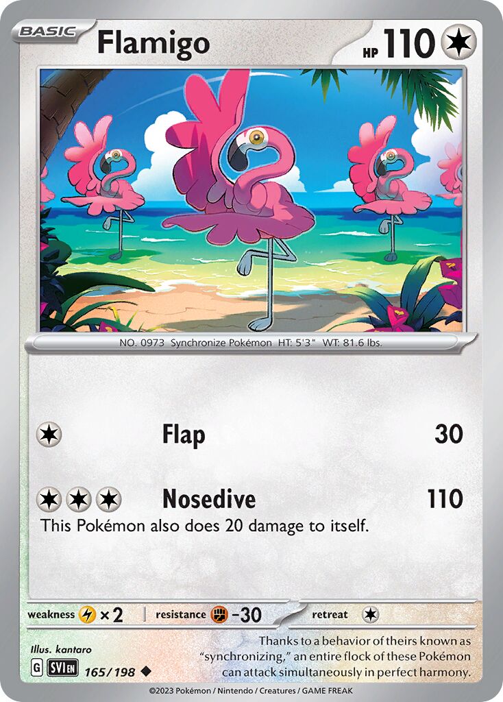 Flamigo 165/258 — Scarlet & Violet (English Pokémon TCG card)