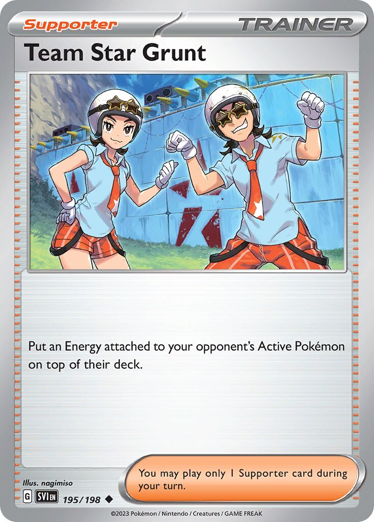 Team Star Grunt 195/258 — Scarlet & Violet (English Pokémon TCG card)