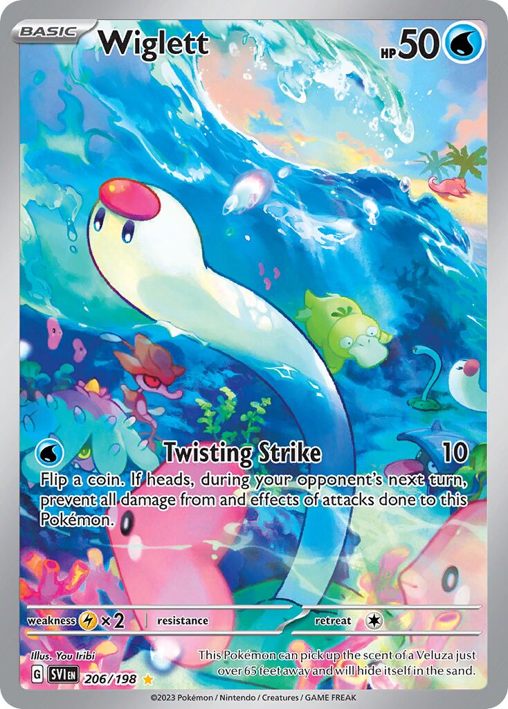Wiglett 206/258 — Scarlet & Violet (English Pokémon TCG card)