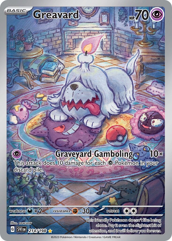 Greavard 214/258 — Scarlet & Violet (English Pokémon TCG card)