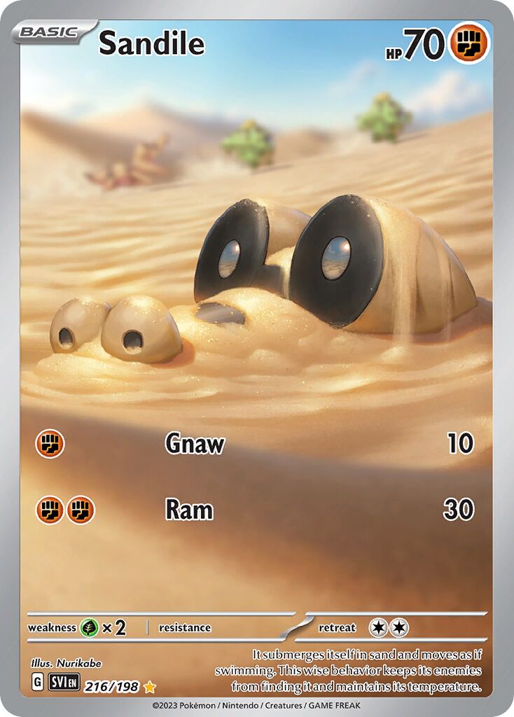 Sandile 216/258 — Scarlet & Violet (English Pokémon TCG card)
