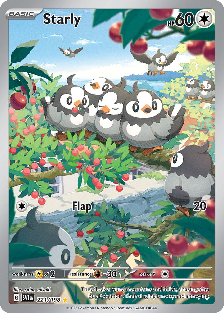 Starly 221/258 — Scarlet & Violet (English Pokémon TCG card)