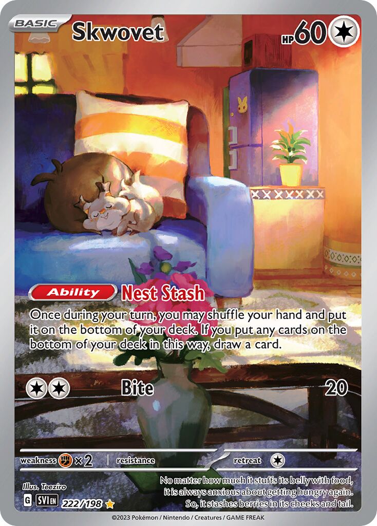 Skwovet 222/258 — Scarlet & Violet (English Pokémon TCG card)