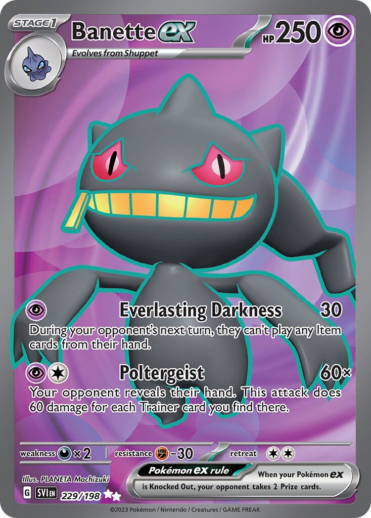 Banette ex 229/258 — Scarlet & Violet (English Pokémon TCG card)