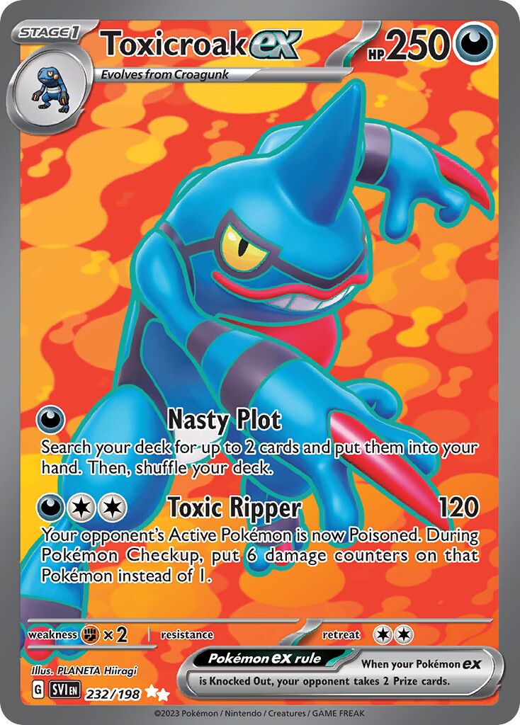 Toxicroak ex 232/258 — Scarlet & Violet (English Pokémon TCG card)