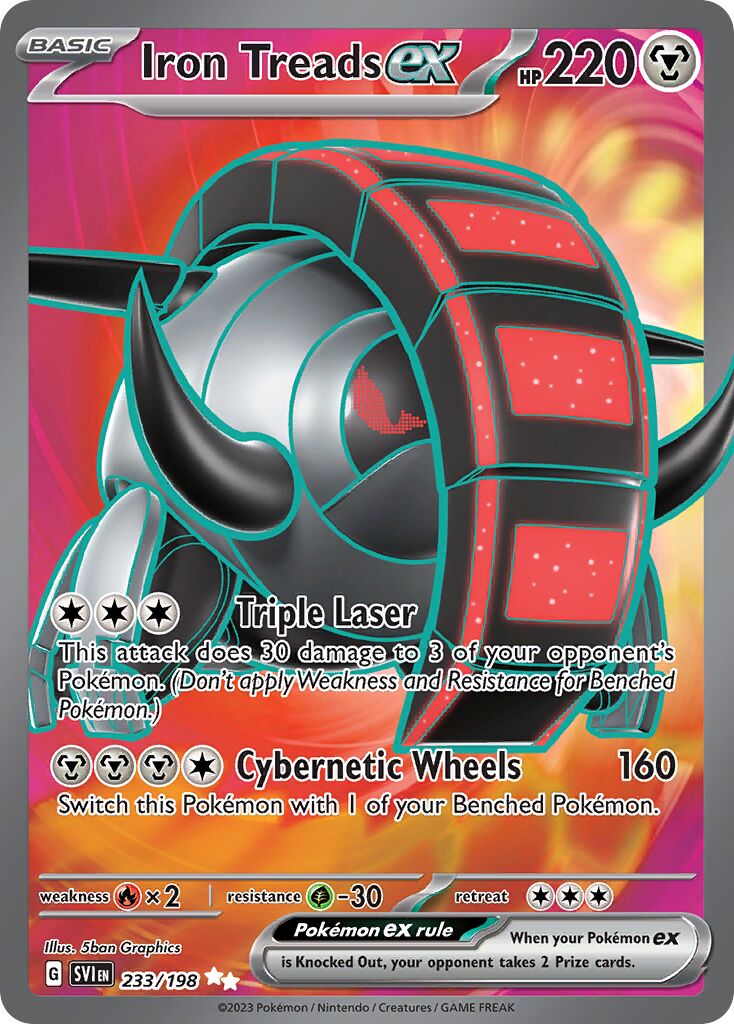Iron Treads ex 233/258 — Scarlet & Violet (English Pokémon TCG card)