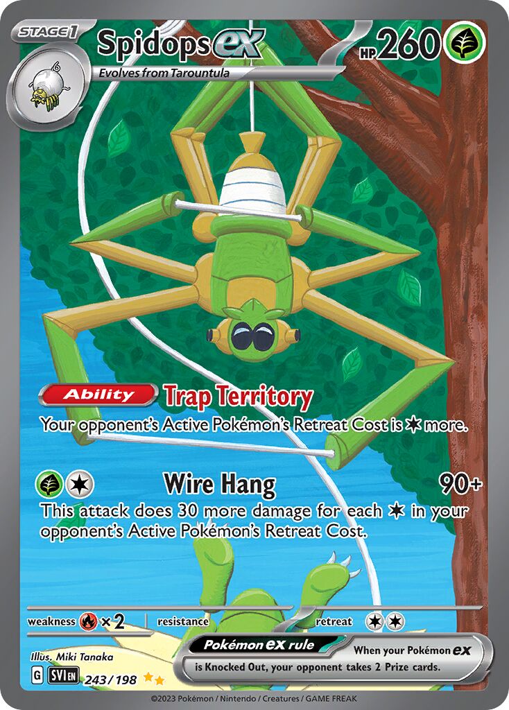 Spidops ex 243/258 — Scarlet & Violet (English Pokémon TCG card)