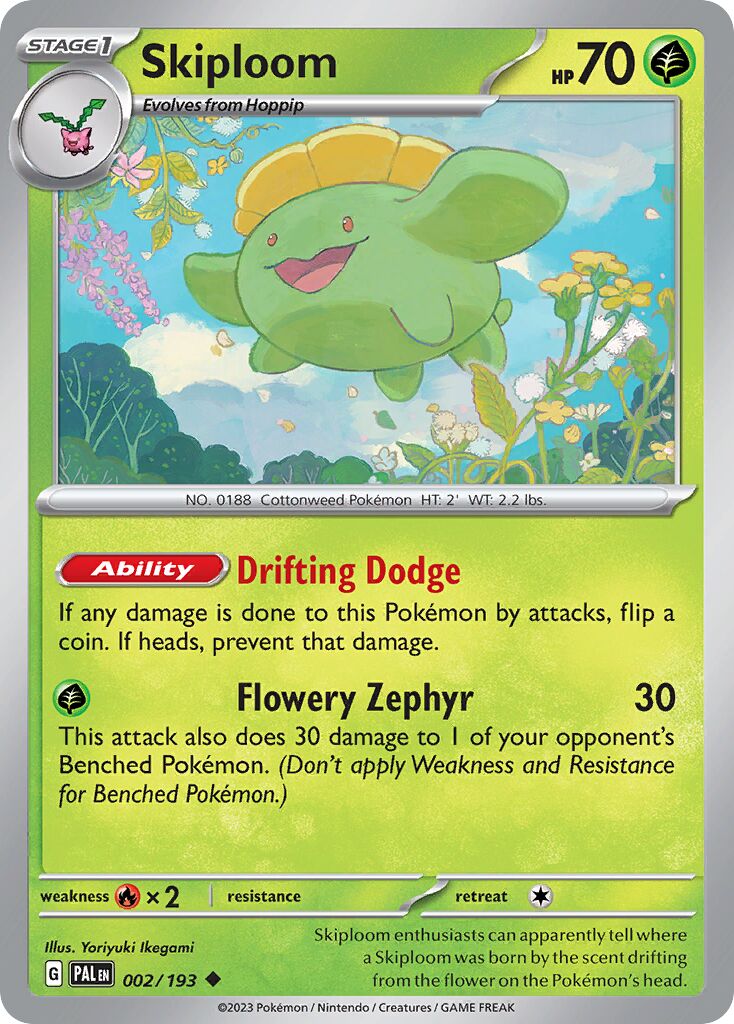Skiploom 002/279 — Paldea Evolved (English Pokémon TCG card)