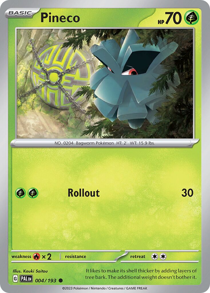 Pineco 004/279 — Paldea Evolved (English Pokémon TCG card)
