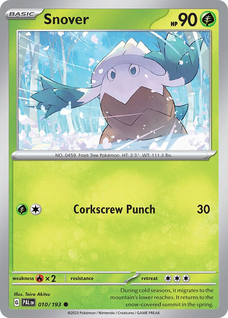 Snover 010/279 — Paldea Evolved (English Pokémon TCG card)