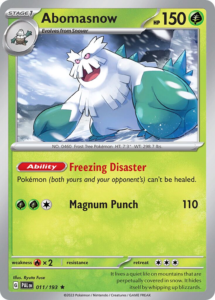 Abomasnow 011/279 — Paldea Evolved (English Pokémon TCG card)