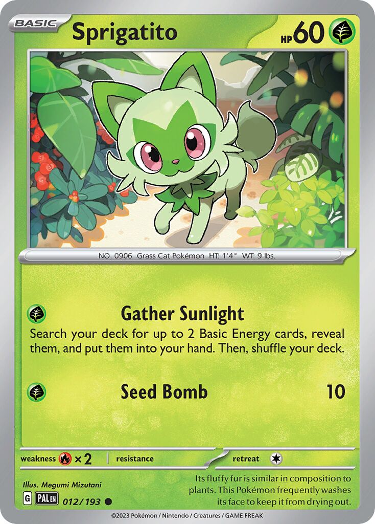 Sprigatito 012/279 — Paldea Evolved (English Pokémon TCG card)