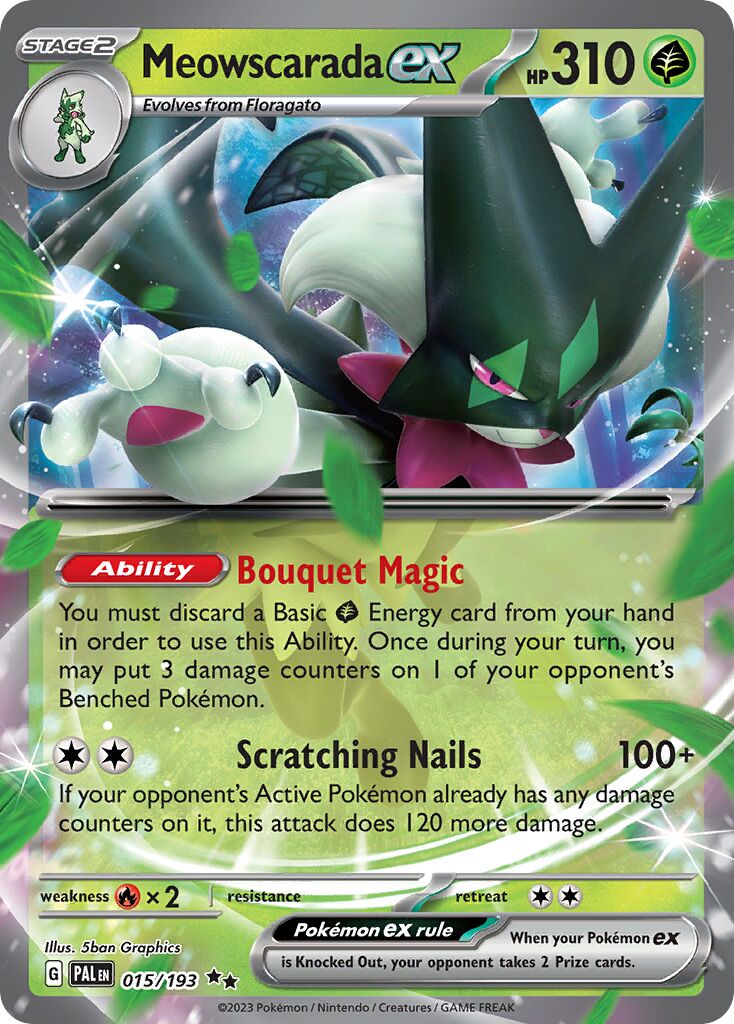 Meowscarada ex 015/279 — Paldea Evolved (English Pokémon TCG card)