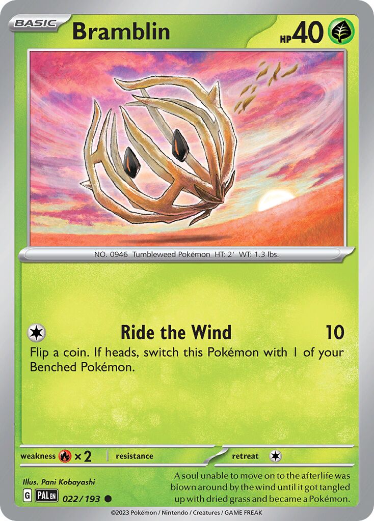 Bramblin 022/279 — Paldea Evolved (English Pokémon TCG card)