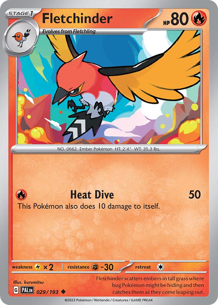Fletchinder 029/279 — Paldea Evolved (English Pokémon TCG card)