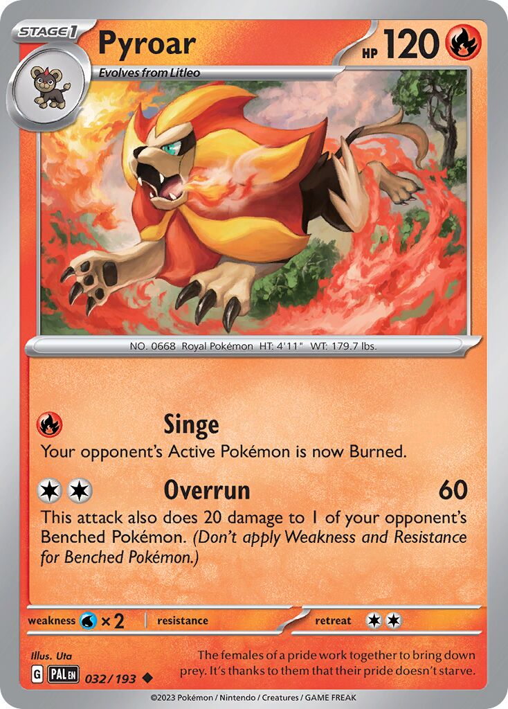 Pyroar 032/279 — Paldea Evolved (English Pokémon TCG card)