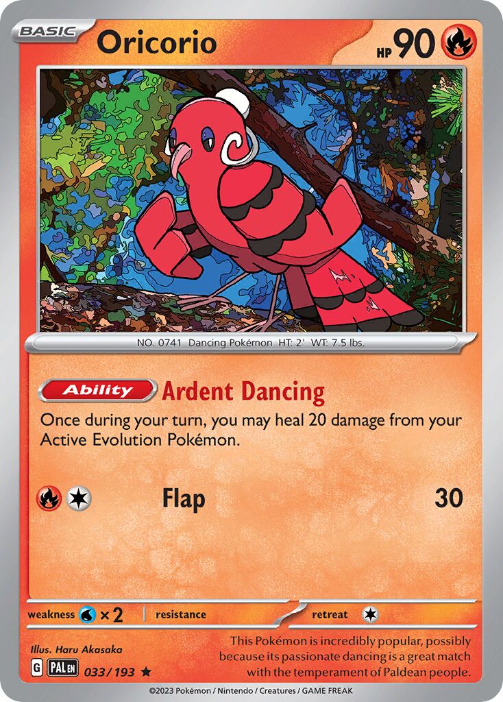 Oricorio 033/279 — Paldea Evolved (English Pokémon TCG card)