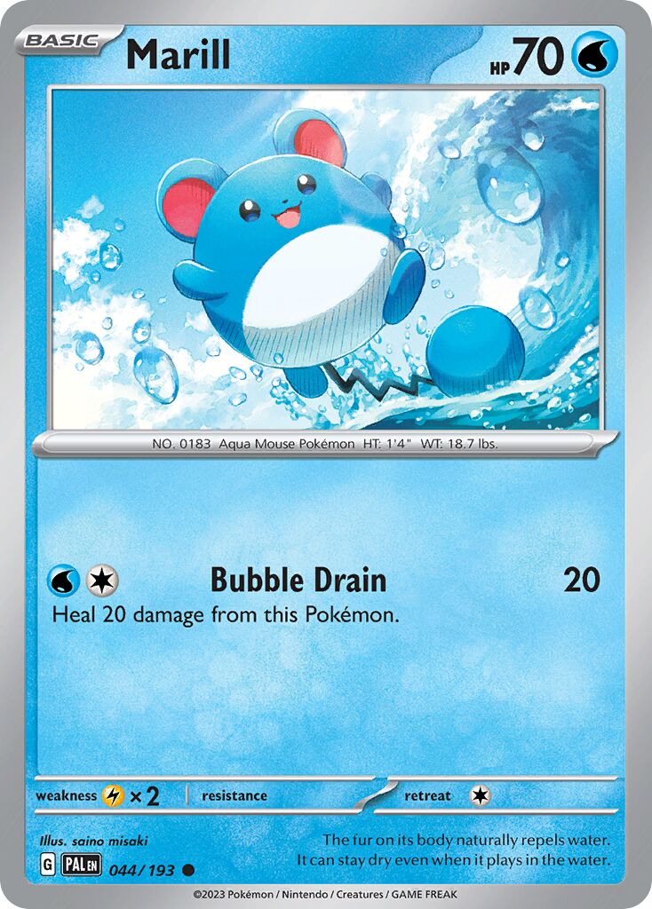 Marill 044/279 — Paldea Evolved (English Pokémon TCG card)
