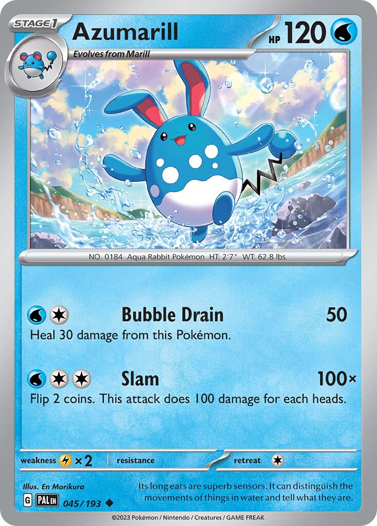 Azumarill 045/279 — Paldea Evolved (English Pokémon TCG card)