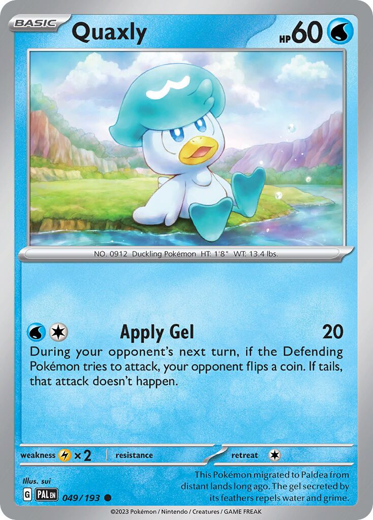 Quaxly 049/279 — Paldea Evolved (English Pokémon TCG card)