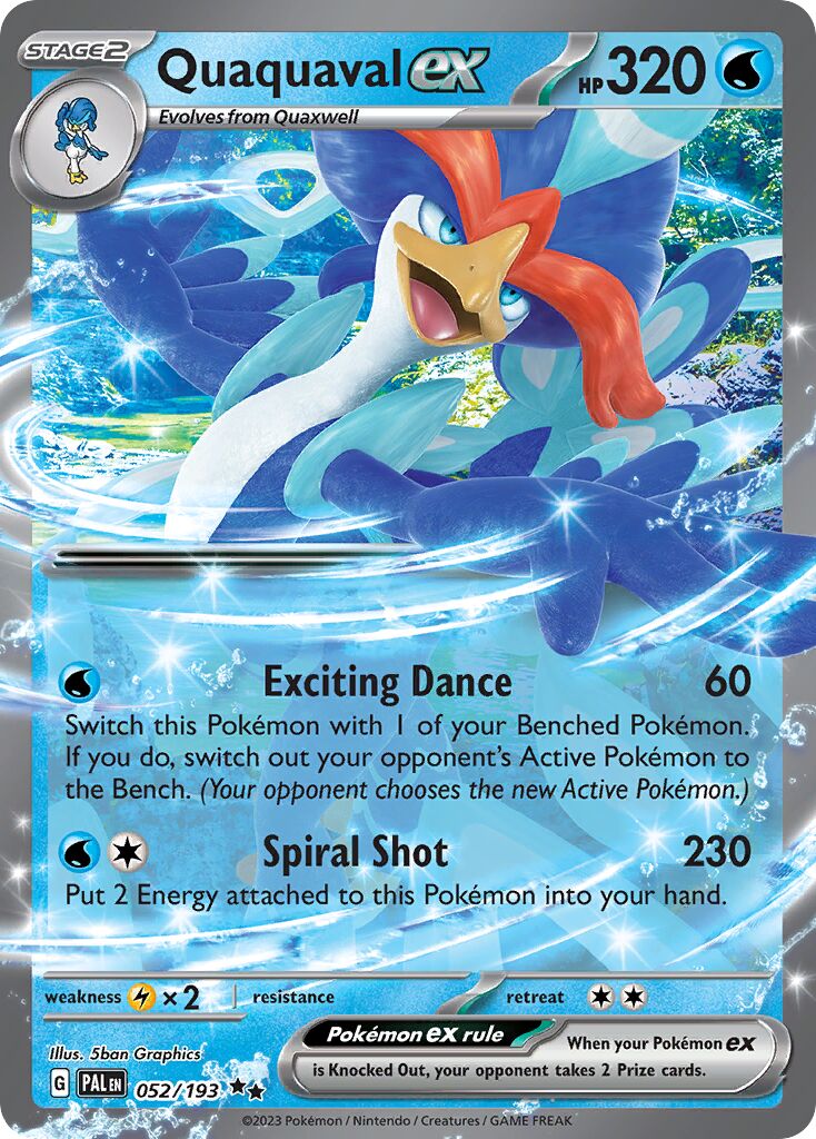 Quaquaval ex 052/279 — Paldea Evolved (English Pokémon TCG card)