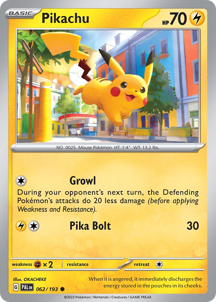 Pikachu 062/279 — Paldea Evolved (English Pokémon TCG card)