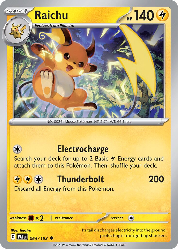 Raichu 064/279 — Paldea Evolved (English Pokémon TCG card)