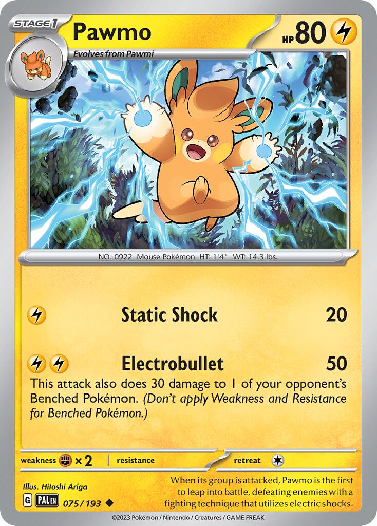 Pawmo 075/279 — Paldea Evolved (English Pokémon TCG card)