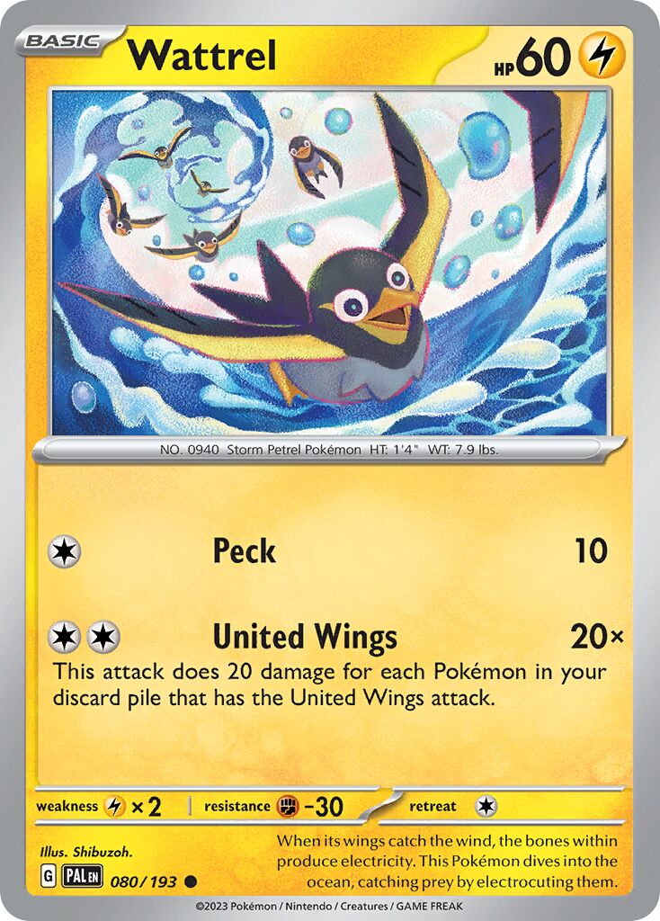 Wattrel 080/279 — Paldea Evolved (English Pokémon TCG card)