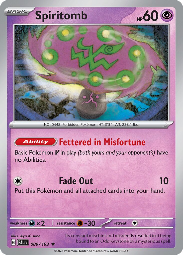 Spiritomb 089/279 — Paldea Evolved (English Pokémon TCG card)