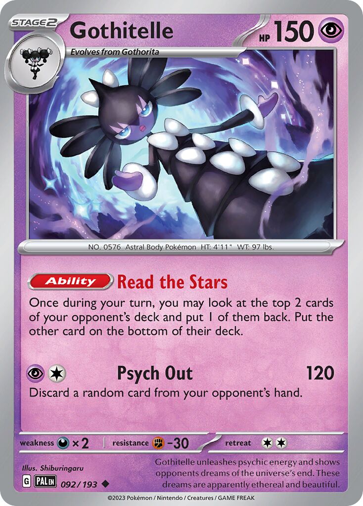 Gothitelle 092/279 — Paldea Evolved (English Pokémon TCG card)