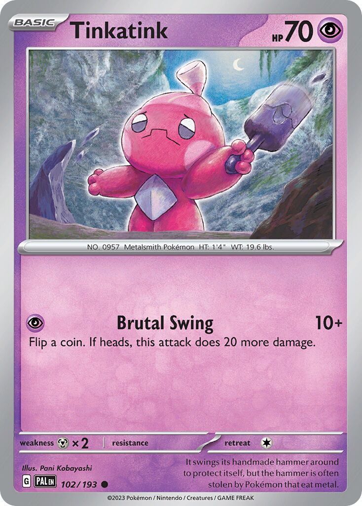 Tinkatink 102/279 — Paldea Evolved (English Pokémon TCG card)