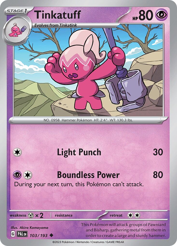 Tinkatuff 103/279 — Paldea Evolved (English Pokémon TCG card)