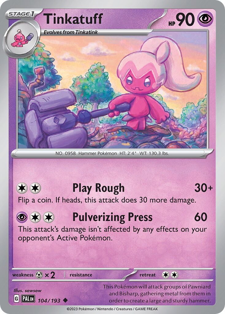 Tinkatuff 104/279 — Paldea Evolved (English Pokémon TCG card)