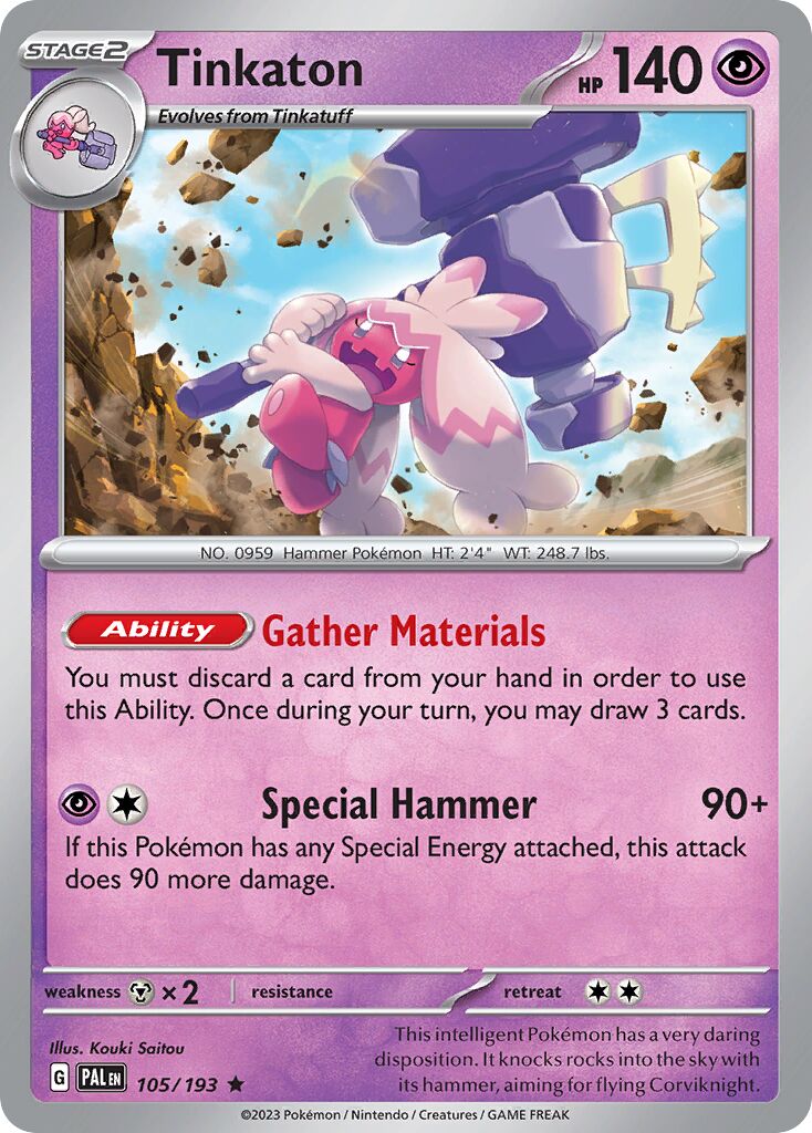 Tinkaton 105/279 — Paldea Evolved (English Pokémon TCG card)