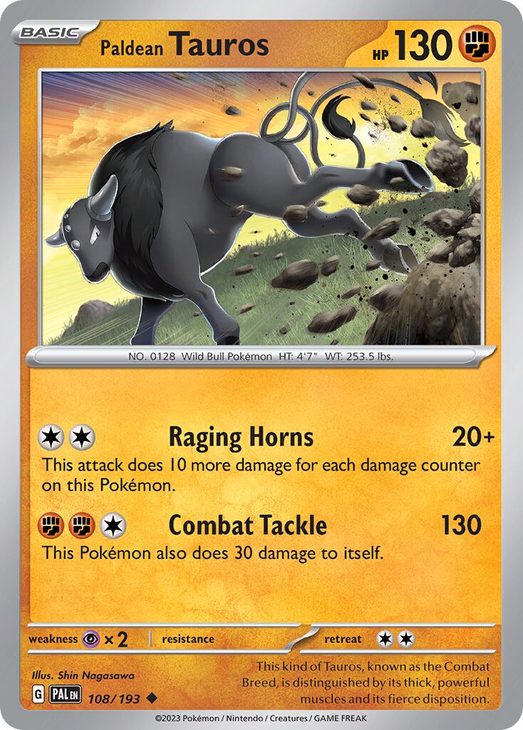 Paldean Tauros 108/279 — Paldea Evolved (English Pokémon TCG card)