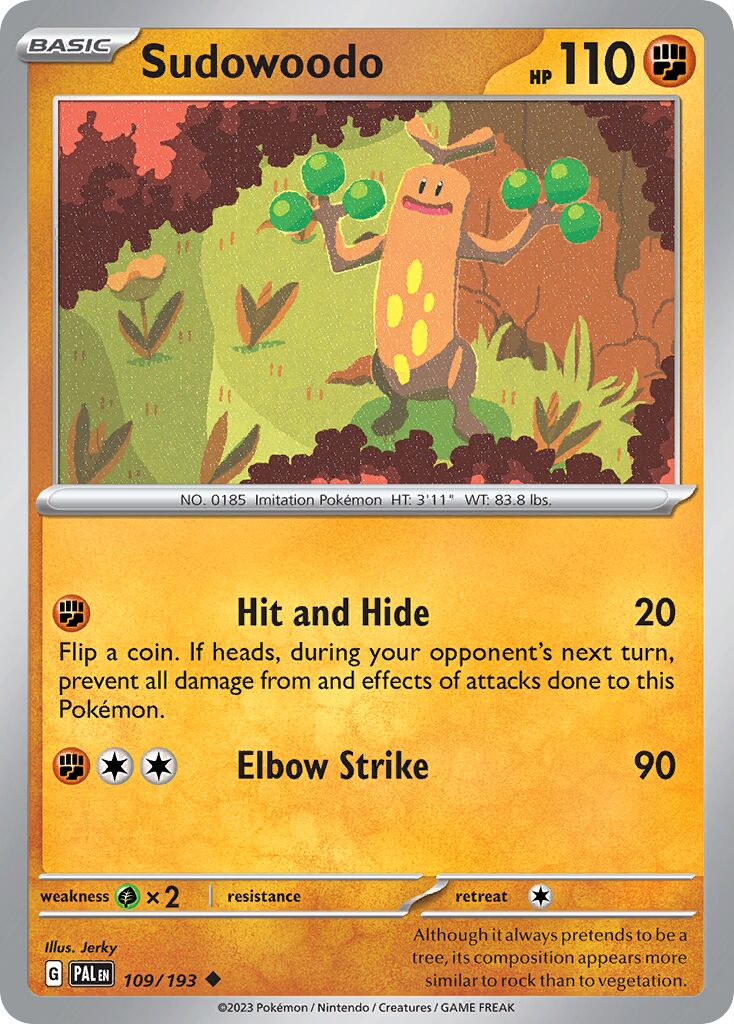 Sudowoodo 109/279 — Paldea Evolved (English Pokémon TCG card)