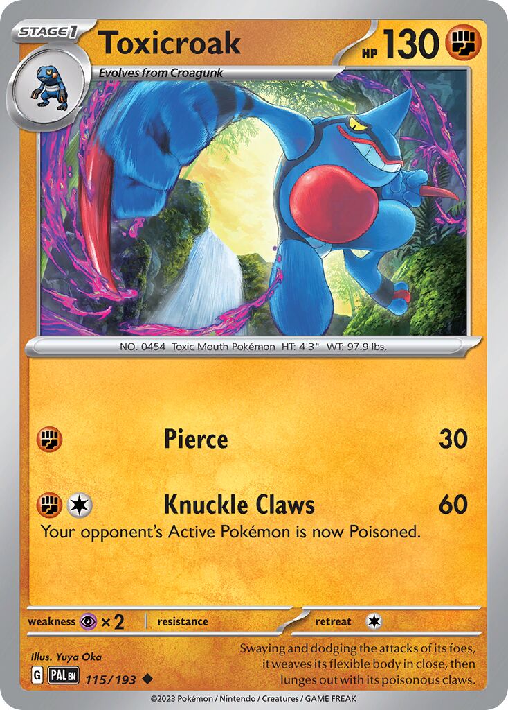 Toxicroak 115/279 — Paldea Evolved (English Pokémon TCG card)