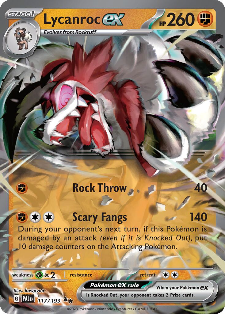 Lycanroc ex 117/279 — Paldea Evolved (English Pokémon TCG card)