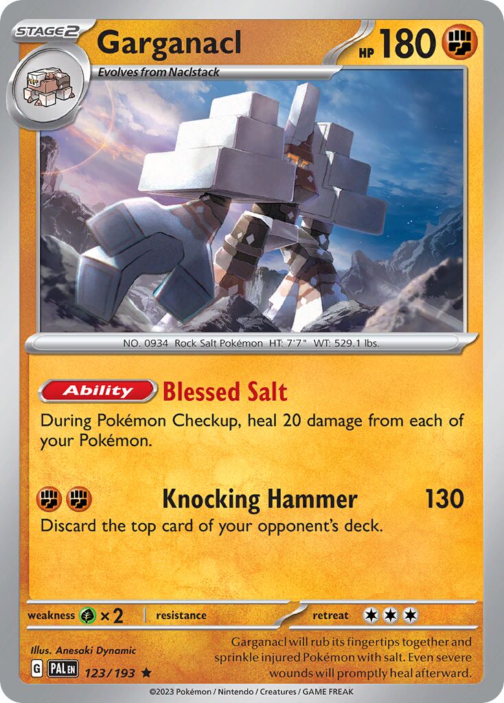 Garganacl 123/279 — Paldea Evolved (English Pokémon TCG card)