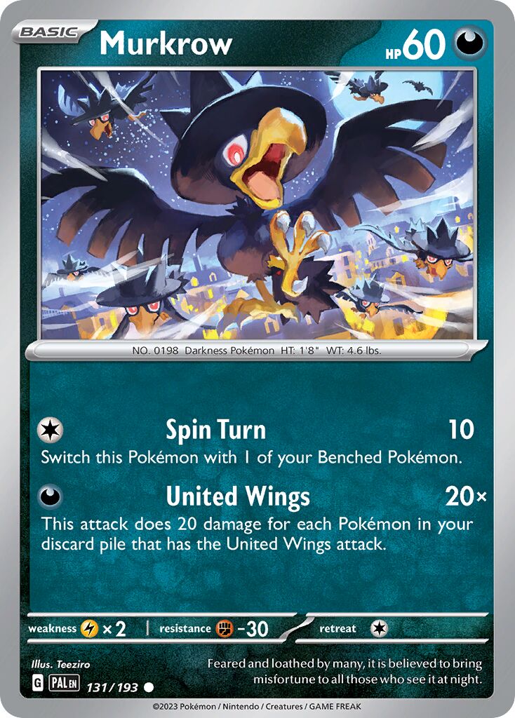 Murkrow 131/279 — Paldea Evolved (English Pokémon TCG card)
