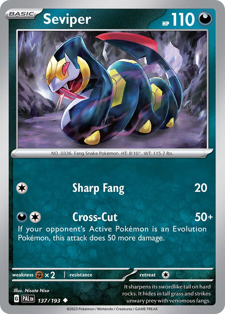 Seviper 137/279 — Paldea Evolved (English Pokémon TCG card)
