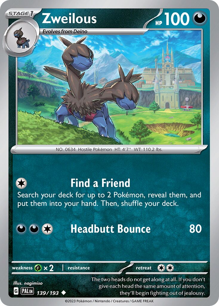 Zweilous 139/279 — Paldea Evolved (English Pokémon TCG card)