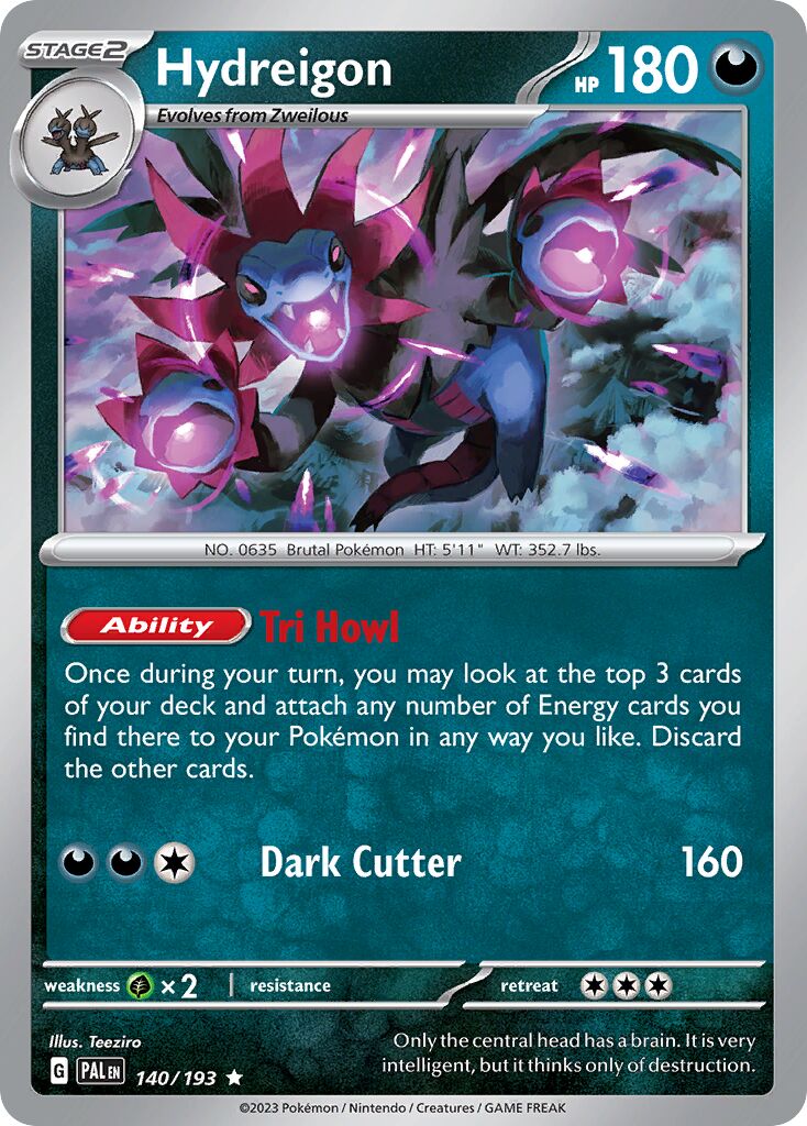 Hydreigon 140/279 — Paldea Evolved (English Pokémon TCG card)