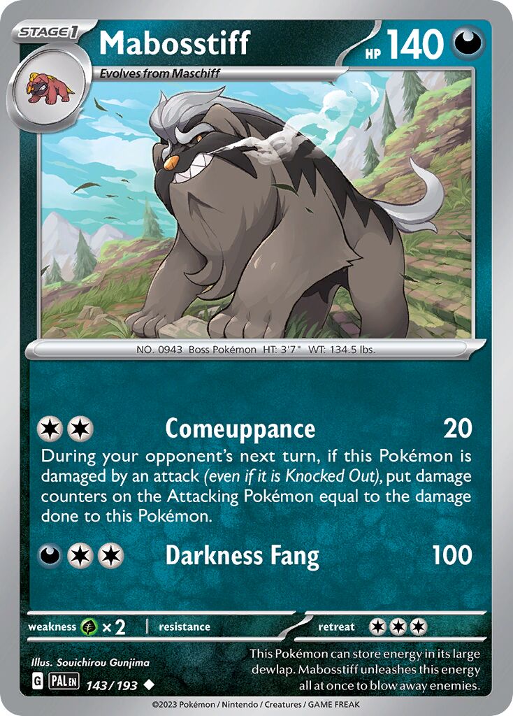 Mabosstiff 143/279 — Paldea Evolved (English Pokémon TCG card)