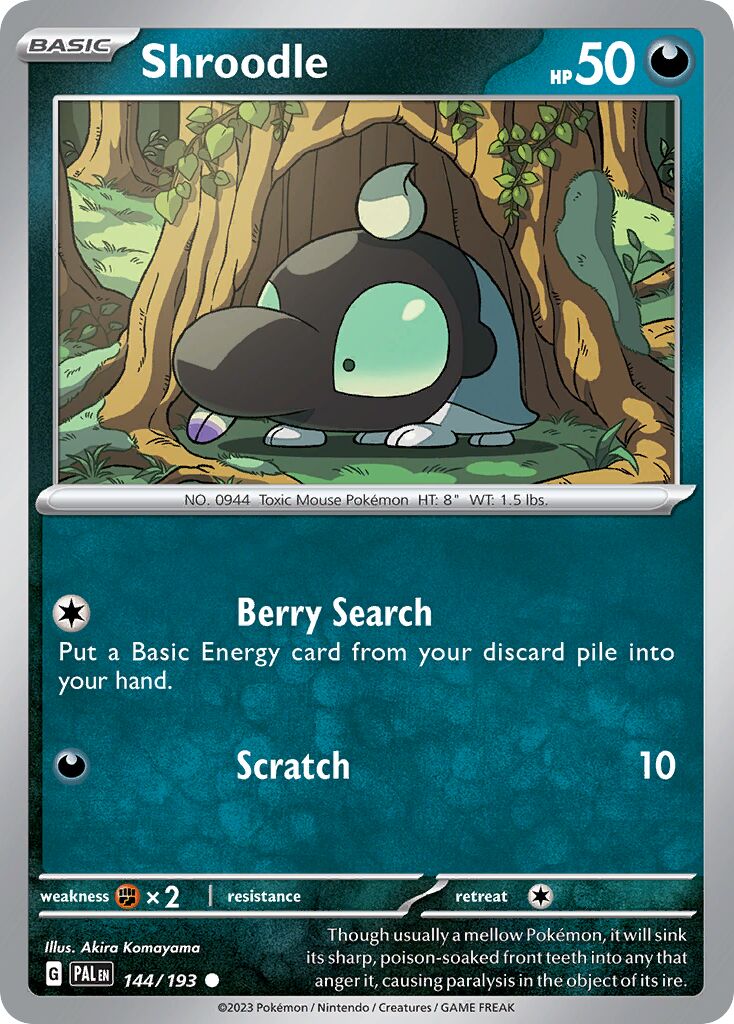 Shroodle 144/279 — Paldea Evolved (English Pokémon TCG card)