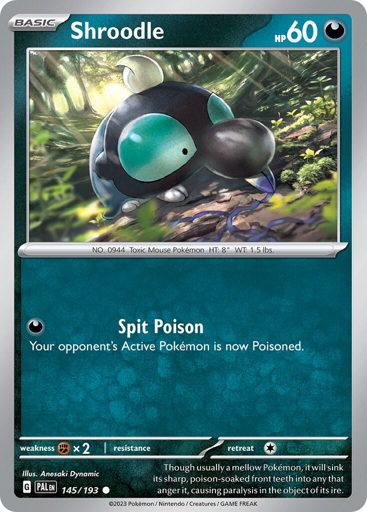 Shroodle 145/279 — Paldea Evolved (English Pokémon TCG card)