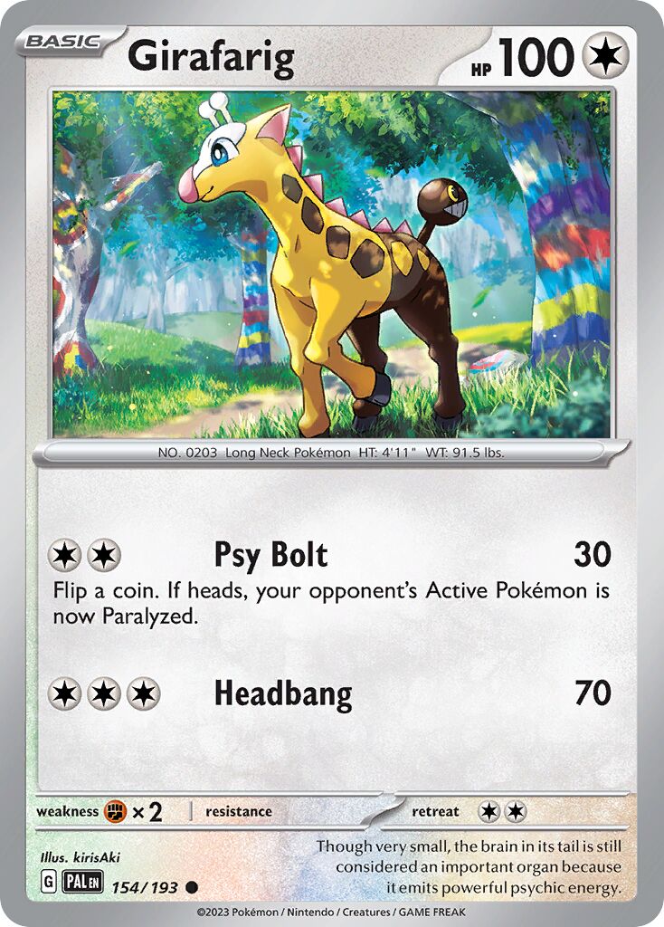 Girafarig 154/279 — Paldea Evolved (English Pokémon TCG card)