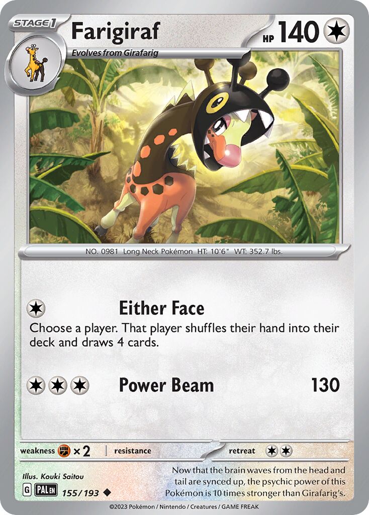 Farigiraf 155/279 — Paldea Evolved (English Pokémon TCG card)
