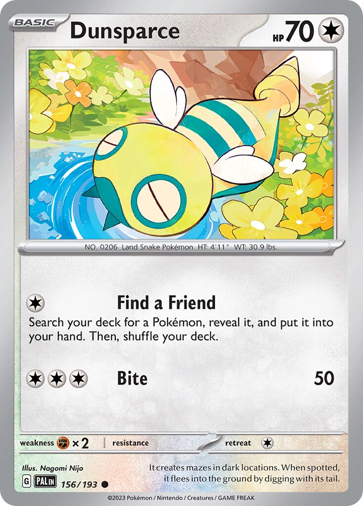 Dunsparce 156/279 — Paldea Evolved (English Pokémon TCG card)